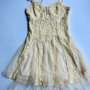 Altar’d State Lace and Tulle Spaghetti Strap dress